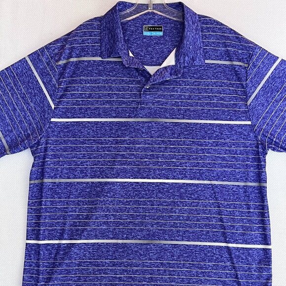 PGA Tour Short Sleeve Athleisure Golf Polo Shirt Purple Stripe Size XXL - Picture 1 of 8
